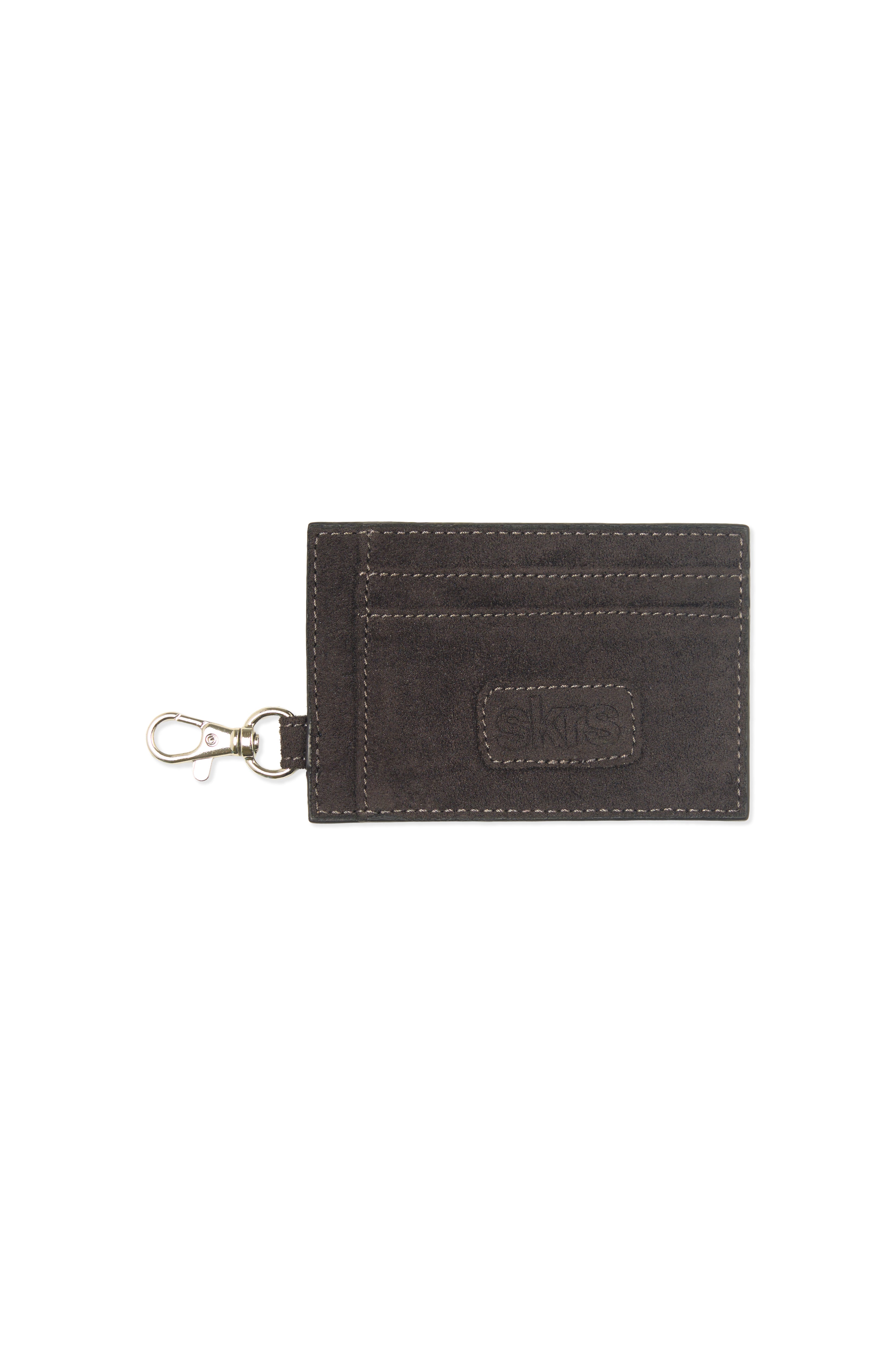 Martha Faux Suede Cardholder in Dark Grey